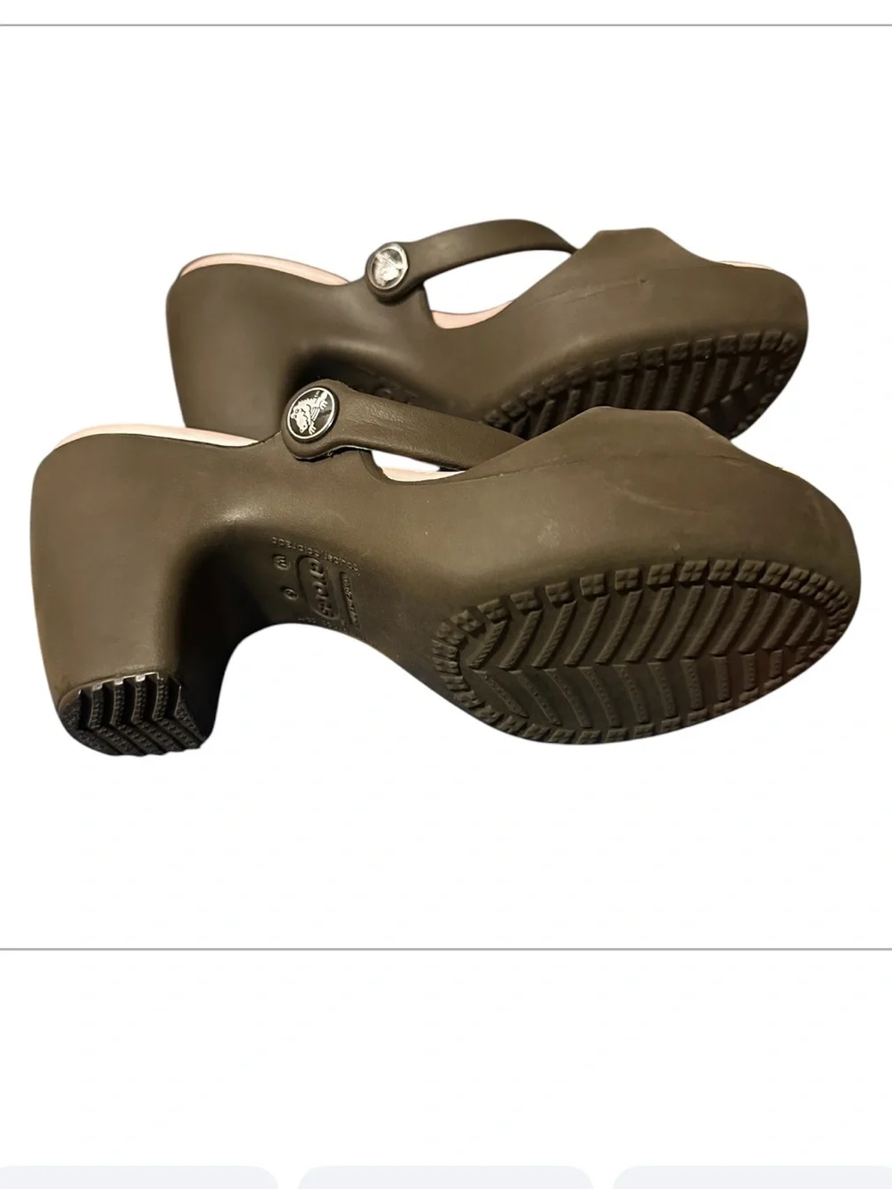 CROCS Pink & Grey Women's Platform Wedge Sandals